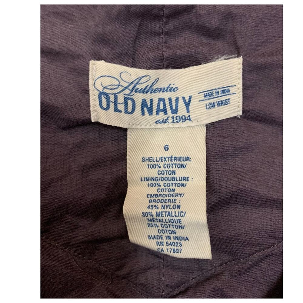 Old Navy Flared A-Line Skirt Brown Purple Cotton Knee Length Women's 6 - Picture 6 of 7